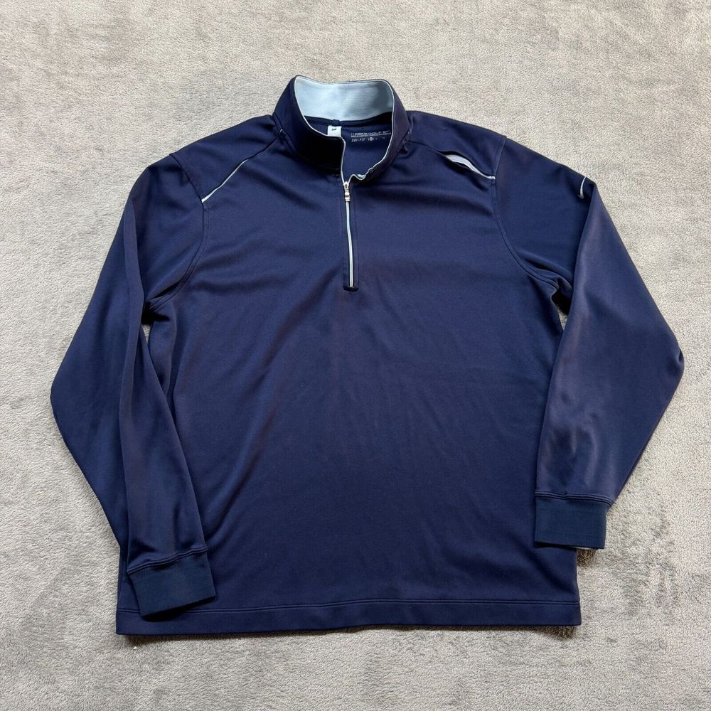 Nike Golf Dri Fit Pullover Sweatshirt Mens Blue Performance Training Extra Large
